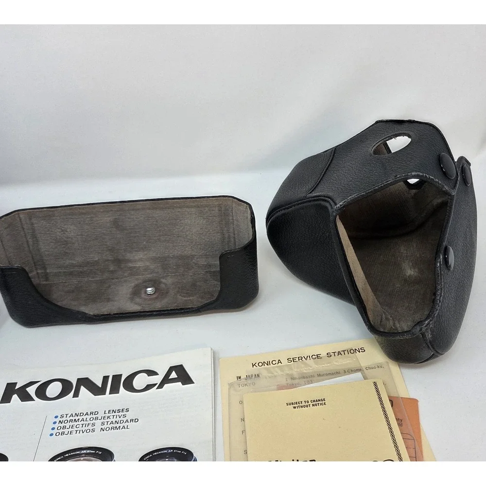 Konica Autoreflex T FTA 35mm SLR Camera Body Only Tested Shutter Works Japan